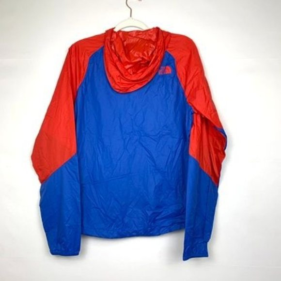 NWT The North Face Flyweight Hoodie Zip Jacket Windbreaker Coat High Risk Red Bl - Picture 6 of 8